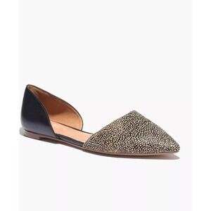 Madewell Two-Tone Pointed D'Orsay Flats in Black and Metallic Speckle